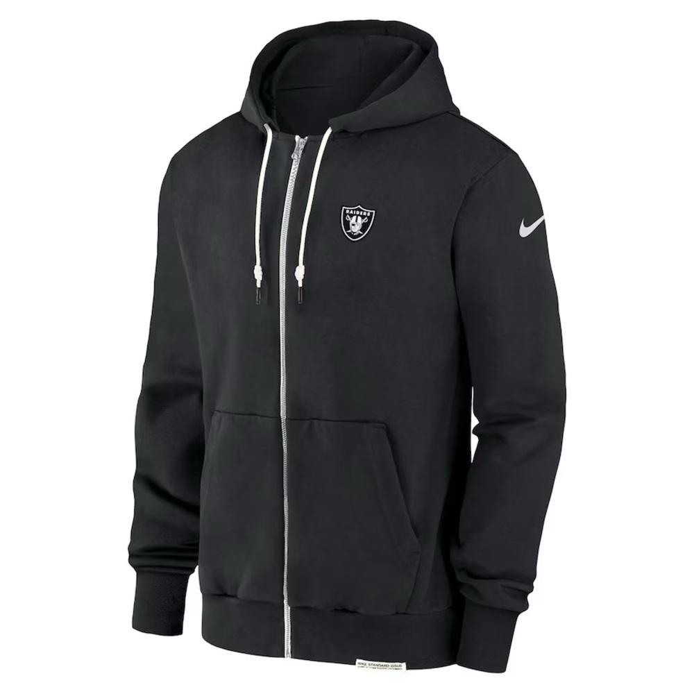 Mens Nike Las Vegas Raiders Sideline Standard Issue Full Zip Hoodie Black Size L